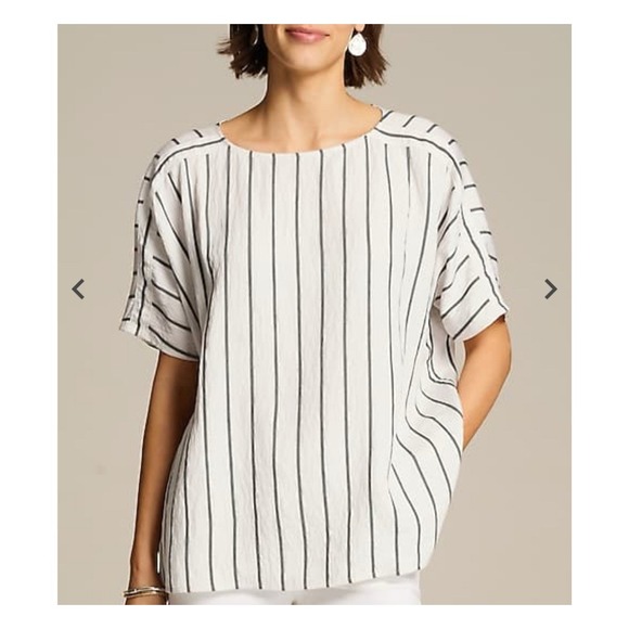 J. Jill Tops - J.Jill Wearable White/Black Stripped Oversized Pullover Shirt Oversized Sz Small